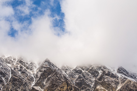 mountain peak cover with cloud