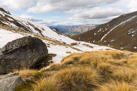 view of the Remarkables mountain in Queenstown, New Zealandの写真素材