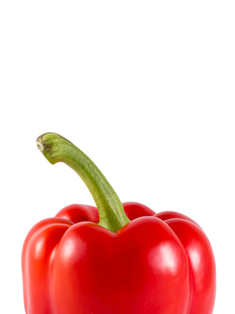 Red Sweet bell pepper (capsicum) isolated on whiteの写真素材
