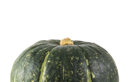 green pumpkin isolated on whiteの写真素材