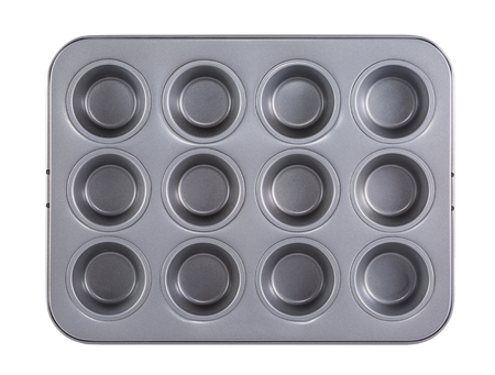 muffins baking tray isolated on white