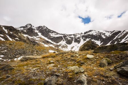 beautiful mountain landscape on Lake Alta Track in Queenstown, New Zealand