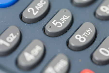 Close up of payment machine buttons