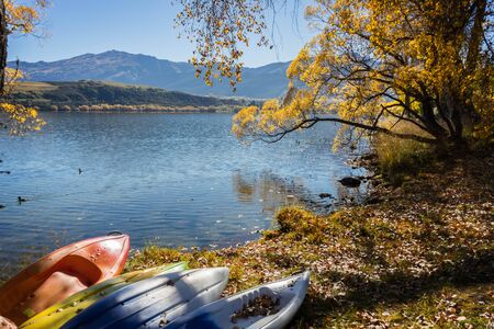 boats at lakesidein Queenstown New Zealand