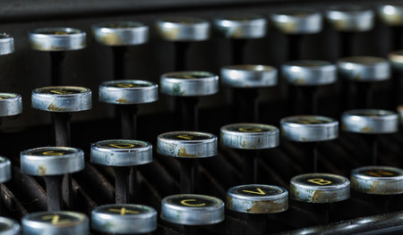 close up of keys of Vintage typewriter