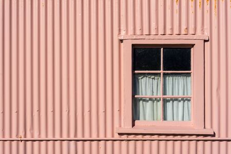 Zinc wall with window background imageの写真素材