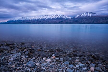 view of beautiful lakeの写真素材