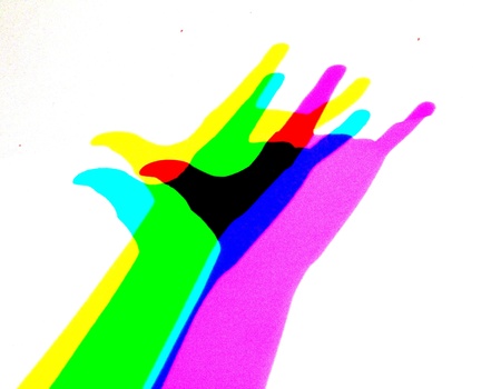 Colors hand shadowsの写真素材