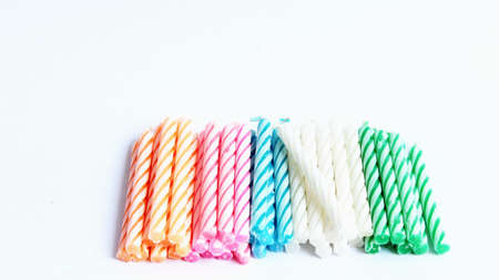 Candles on white background の写真素材