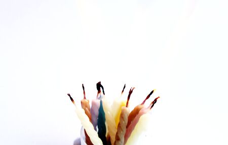 Candles on white background の写真素材