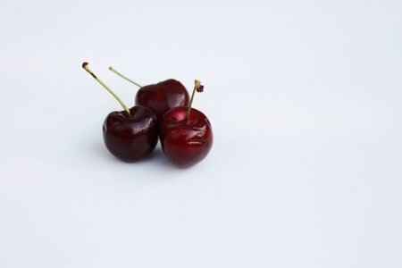 The cherry on white backgroundの写真素材