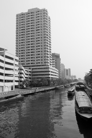 Saen Saeb Canal in Thailand by the route of water transportの写真素材