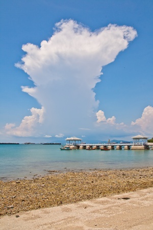 The port of beach and blue skyの写真素材