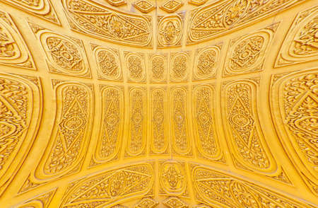 Golden Thai style pattern design handcraft on woodの写真素材