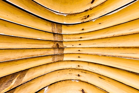 Bamboo fence to be sorted into several treesの写真素材