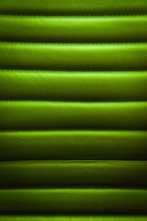 green leather seats are welded to horizontal sutureの写真素材