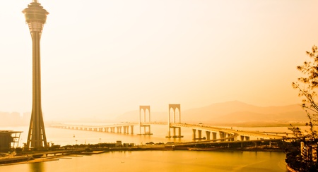 Bridge on the island of Macaoのeditorial素材