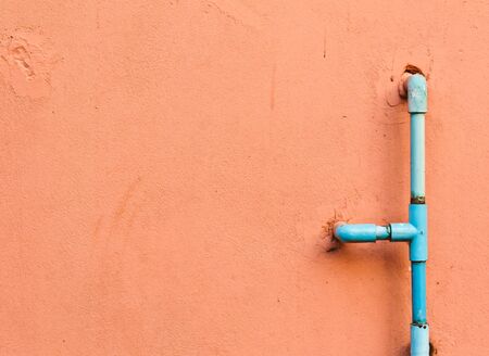 The water pipes on the wallの写真素材