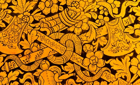 Door designs using gold and black in the drawingのeditorial素材