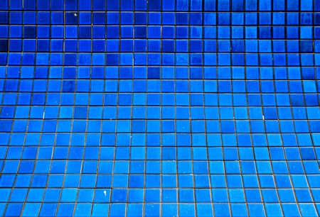 Blue tiles in the tiled walls backgroundの写真素材