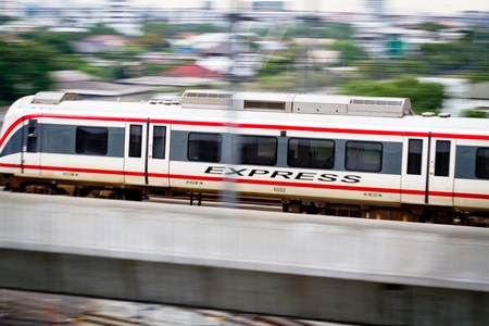 High-speed electric rail transportation are white