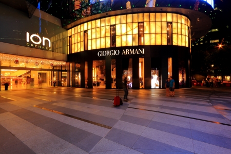 Beautiful shot of Giorgio Armani store at orchard ionのeditorial素材