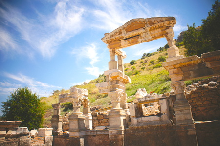 Trajan's Fountain in Efesus (Efes), Turkey.のeditorial素材