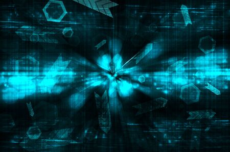 abstract dark blue technology backgroundの写真素材