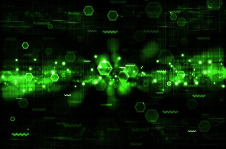 abstract green tech with black background