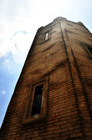 Medieval castle tower with sunlight.のeditorial素材