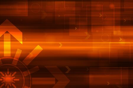 abstract dark orange technology backgroundの写真素材