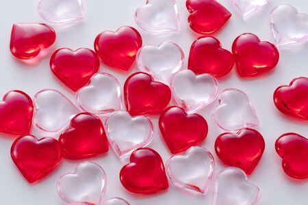 a background image of red heartsの写真素材