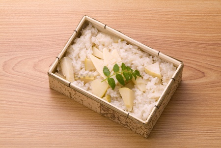 traditional Japanese food of bamboo shootsの写真素材