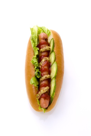 isolated  hot dog on white backgroundの写真素材
