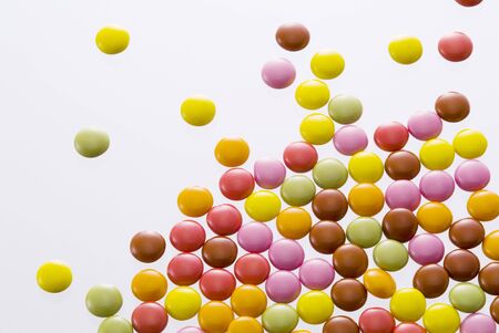 background image of colorful assorted chocolateの写真素材