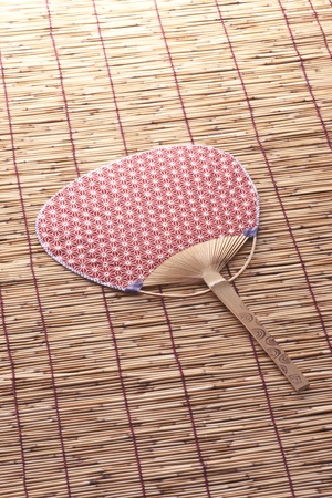 Japanese fan and bamboo blind are necessities for feel coolness  in japanese summer の写真素材