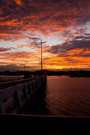 Burst sky at dawnの写真素材