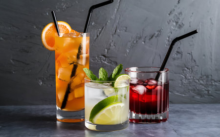 Three classic cocktail glassesの写真素材