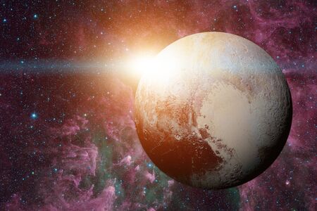 Solar System - Pluto. It is a dwarf planet in the Kuiper belt, a ring of bodies beyond Neptune. It...