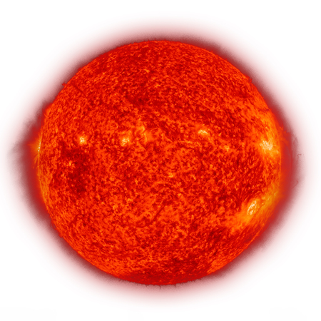 Solar System - Sun. Isolated planet on white background.