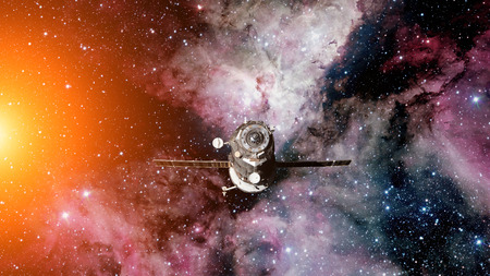 Spacecraft Progress orbiting the earth.