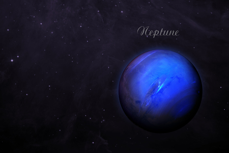 Planet Neptune. Outer space background.