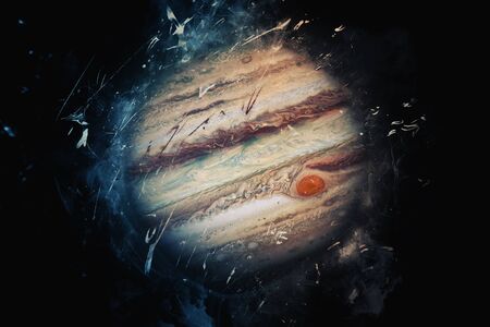 Planet Art - Jupiter. Science fiction art. Solar system. Elements of this image furnished by NASA