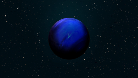 Solar System - Neptune. It is the eighth and farthest planet from the Sun in the Solar System. It is a giant planet. Neptune has 14 known satellites.の写真素材