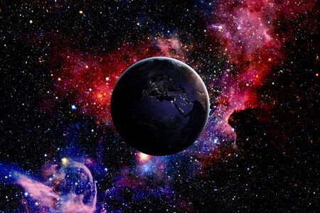 Earth from space and galaxy. Elements of this image furnished by NASA.の写真素材