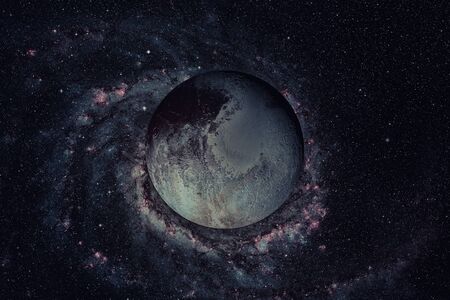 Solar System - Pluto. It is a dwarf planet in the Kuiper belt, a ring of bodies beyond Neptune. It is the largest known dwarf planet in the Solar System. Elements of this image furnished by NASA.の写真素材