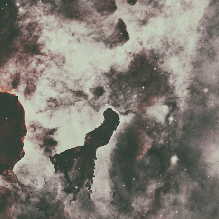 Dust Pillars in the Carina Nebula, also known as the Grand Nebula. Large bright nebula that has...