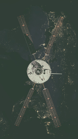 The European Space Agency's Automated Transfer Vehicle-4 approaches the International Space Station.の写真素材