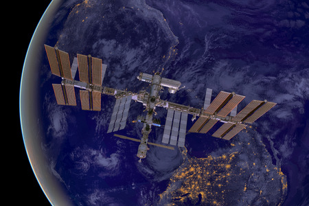 International Space Station over the planet Earth