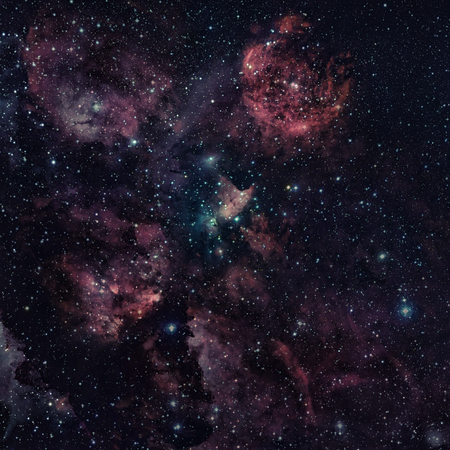 The Cat's Paw Nebula or NGC 6334 lies in the constellation of Scorpius. Elements of this image furnished by NASA.の写真素材